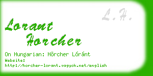 lorant horcher business card